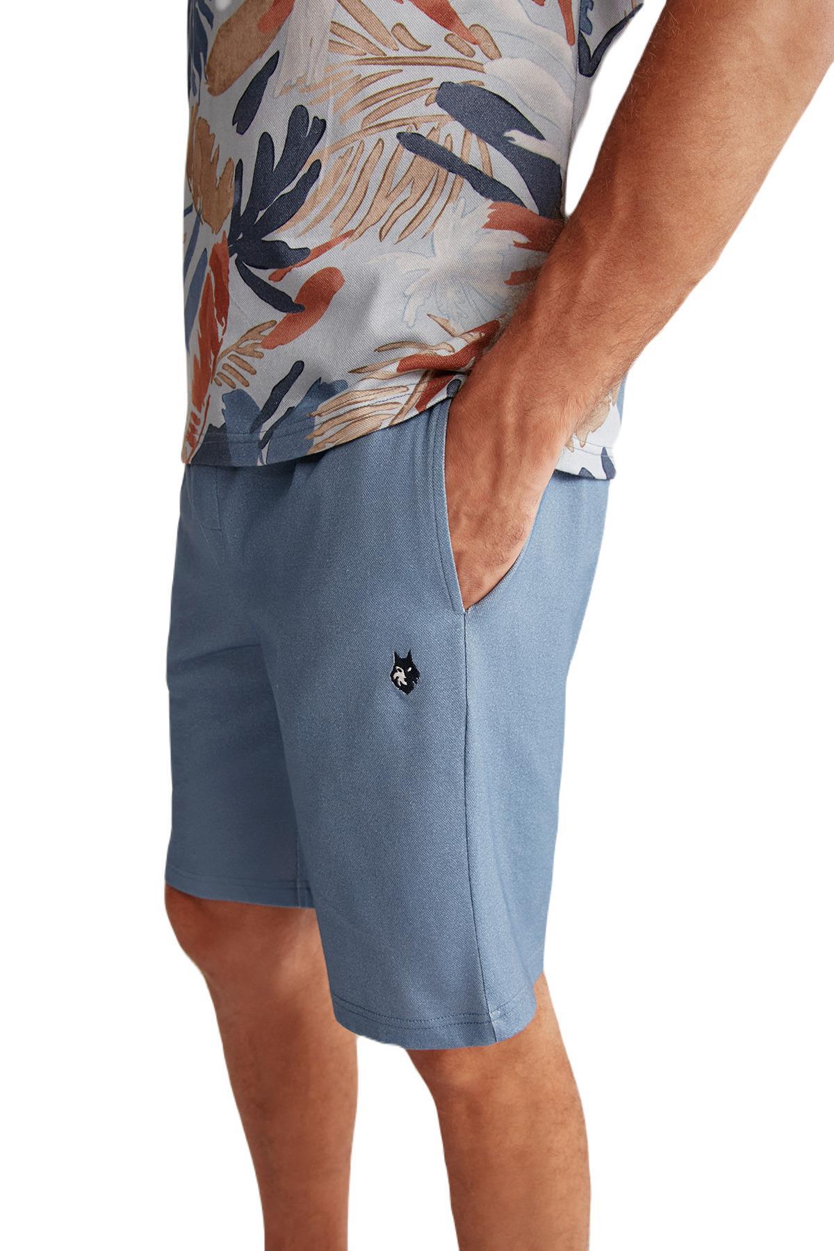 First Touch Erkek Mavi Şort Takım 413