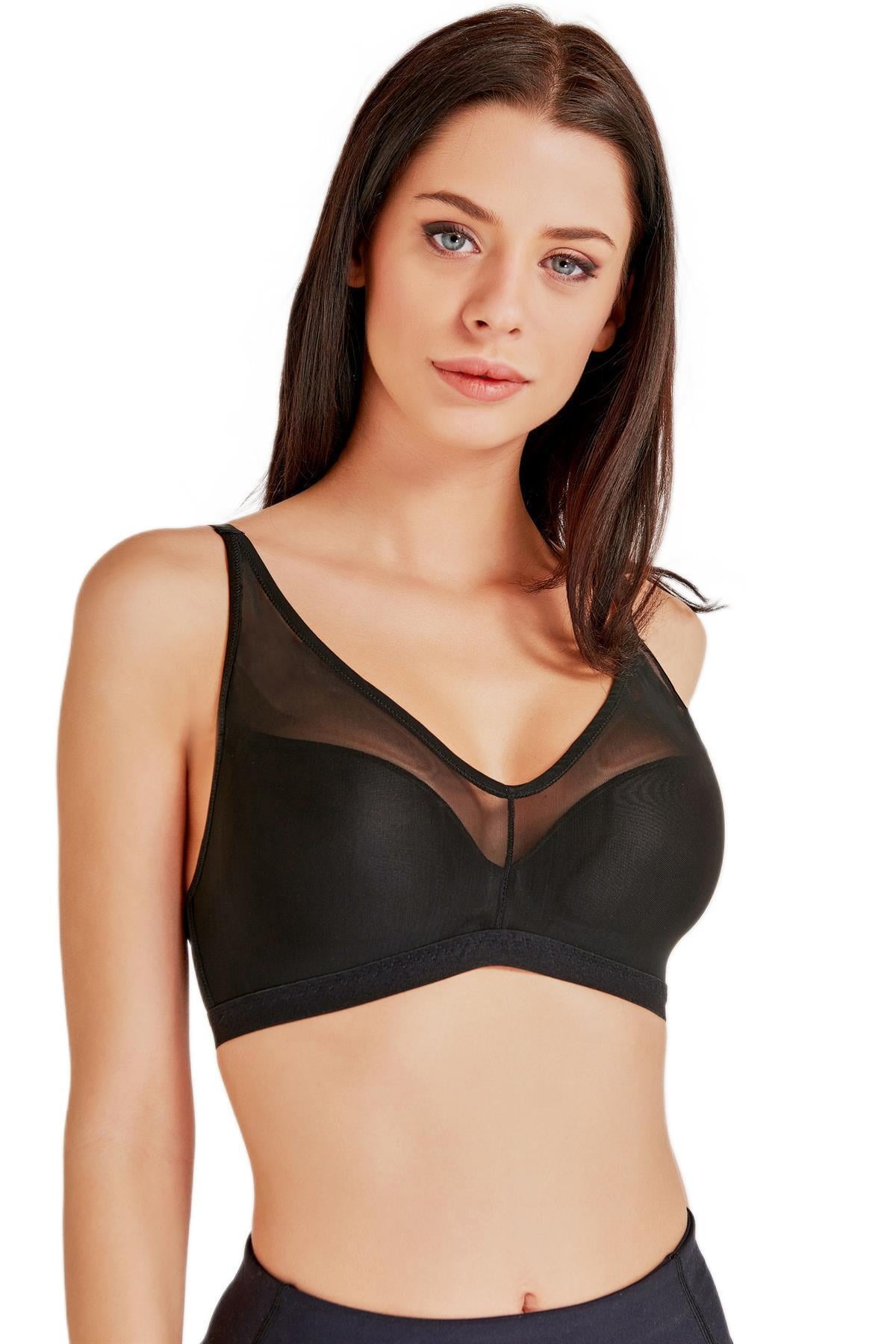 Magic Form Balensiz Süngerli Tüllü Siyah Sütyen 4636