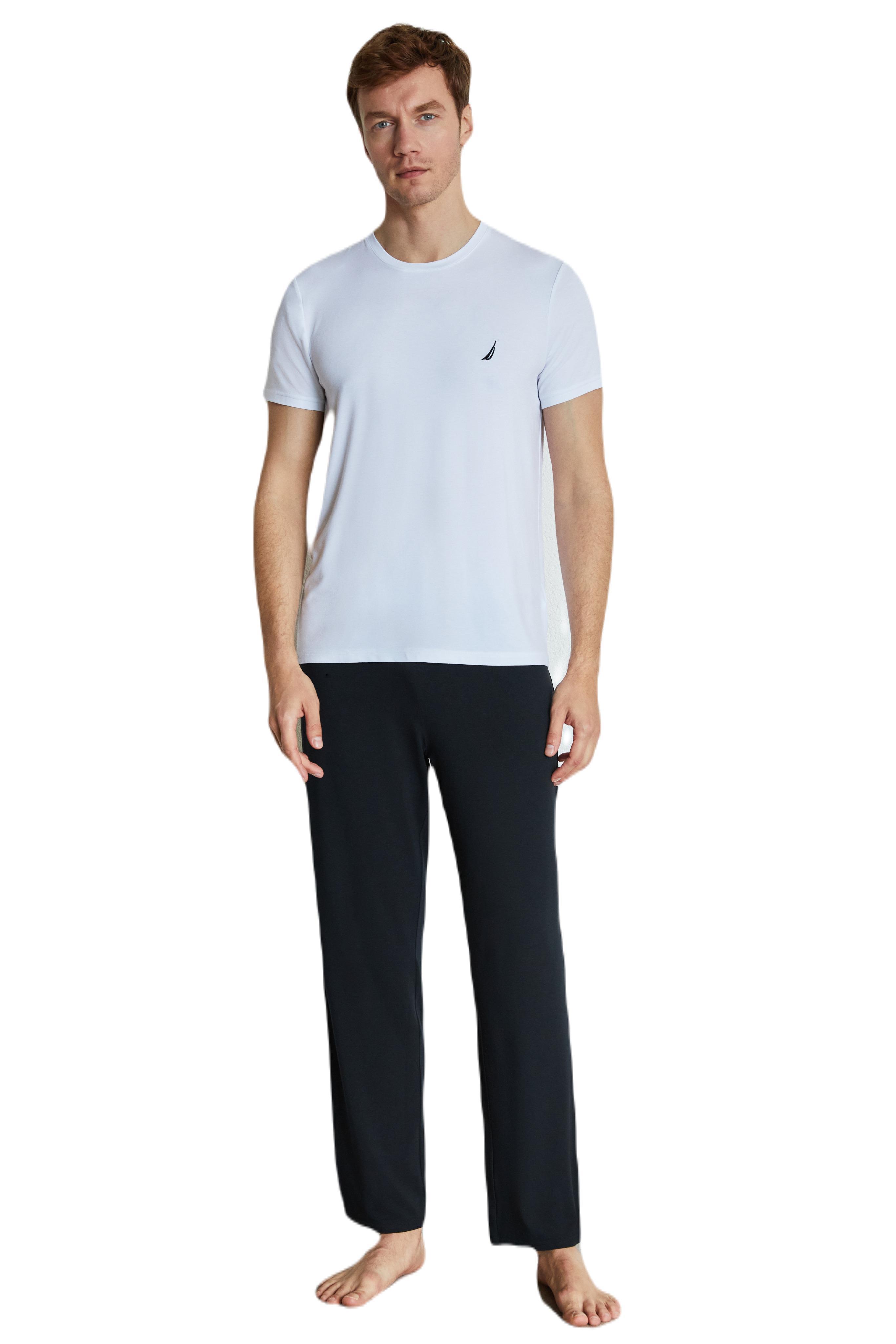 Nautica Erkek Beyaz Modal Uyku T-Shirt 
