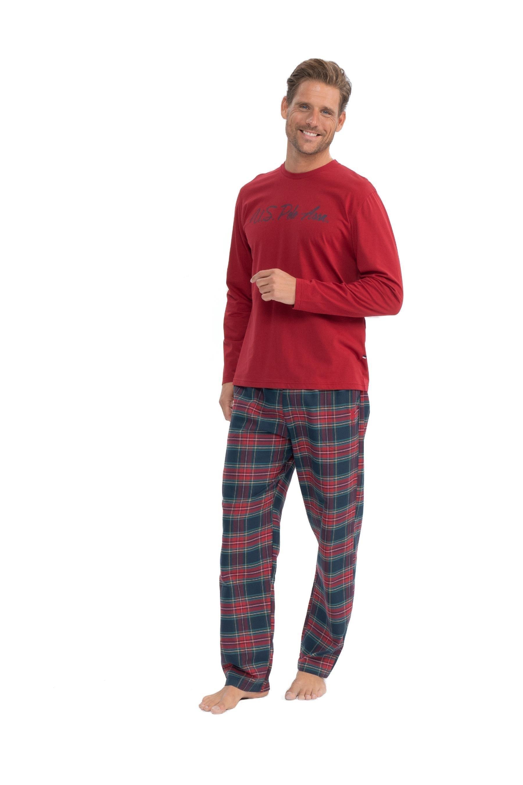 U.S. Polo Assn. Erkek Bordo Yuvarlak Yaka Pijama Takımı 18851