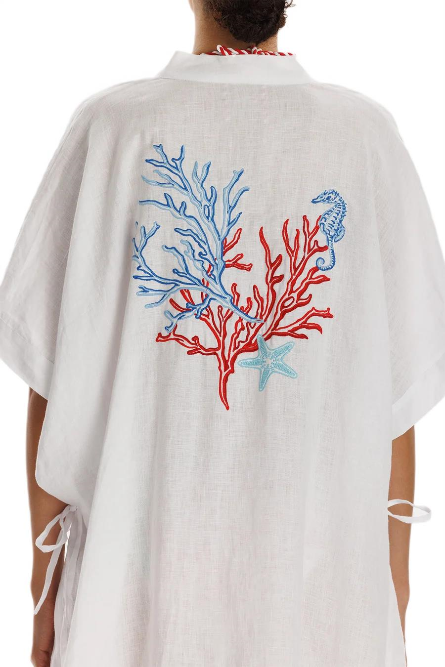 Zeki Beyaz İşlemeli Elbise