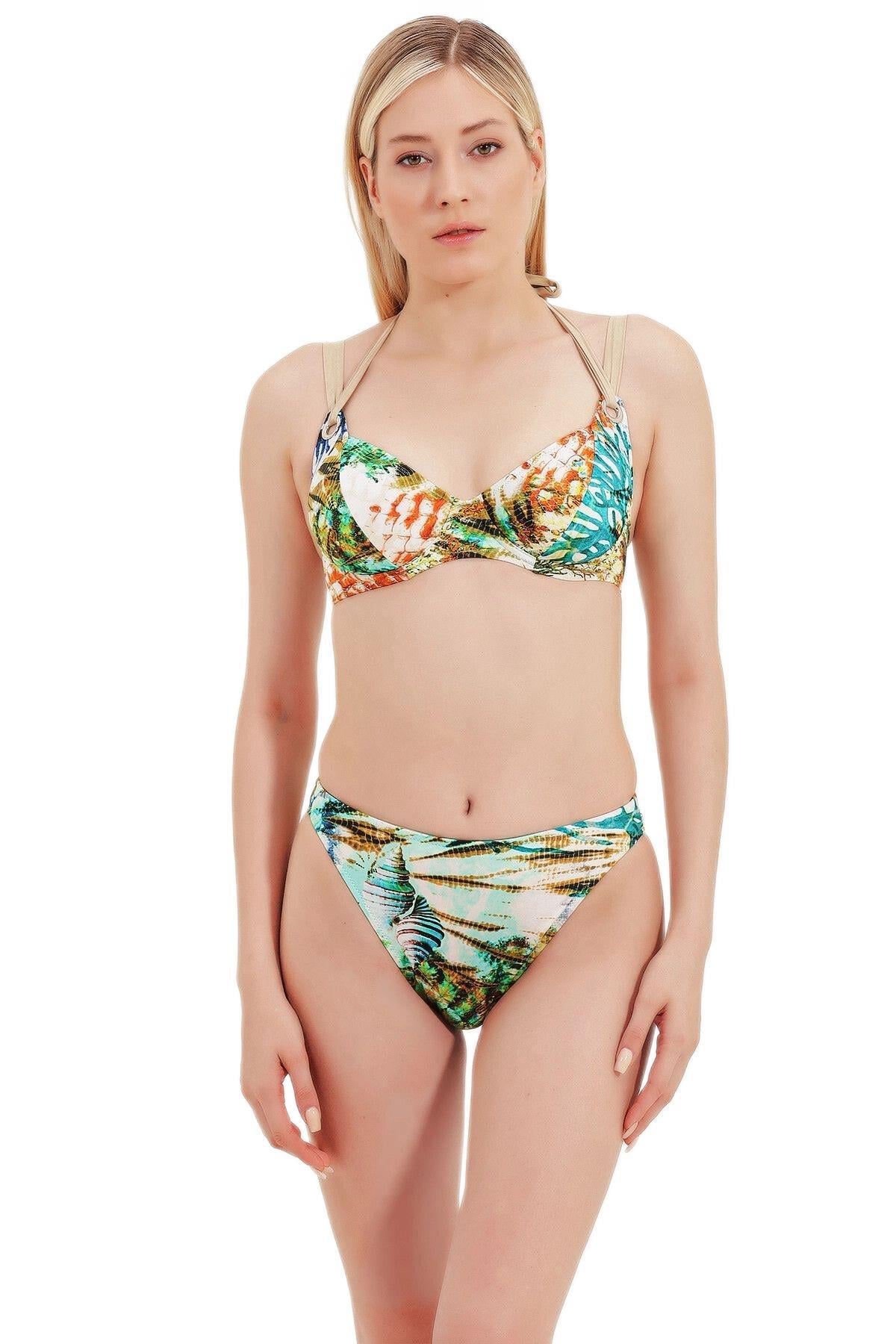 Zeki Desenli Bikini Takım