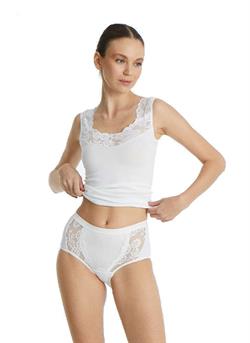 Blackspade Kadın Krem Büyük Beden Dantelli Slip Külot 1316
