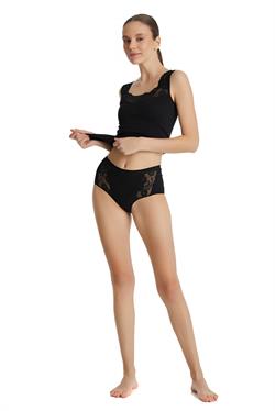 Blackspade Kadın Siyah Büyük Beden Dantelli Slip Külot 1316