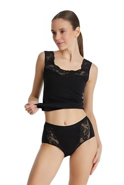 Blackspade Kadın Siyah Büyük Beden Dantelli Slip Külot 1316