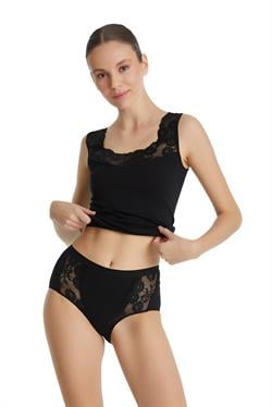 Blackspade Kadın Siyah Büyük Beden Dantelli Slip Külot 1316