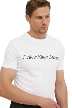 Calvin Klein Erkek Beyaz Logolu T-Shirt J30J322552