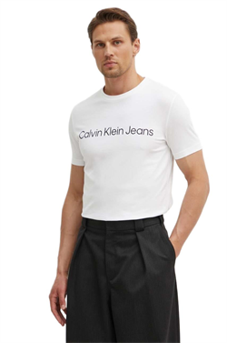 Calvin Klein Erkek Beyaz Logolu T-Shirt J30J322552