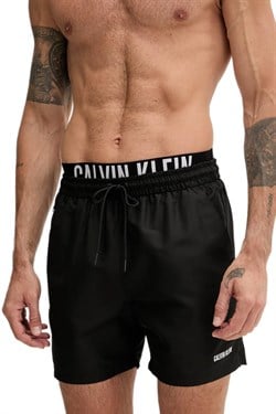 Calvin Klein Erkek Siyah Orta Boy Bağcıklı Deniz Şortu LV00N61015