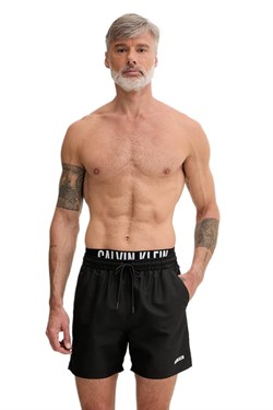 Calvin Klein Erkek Siyah Orta Boy Bağcıklı Deniz Şortu LV00N61015
