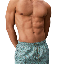 Calvin Klein Erkek Yeşil Orta Boy Bağcıklı Kapalı Bel Deniz Şortu LV00N61027
