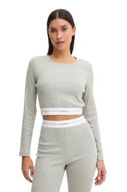 Calvin Klein Kadın Gri Logolu Crop Crew 000QS7217E
