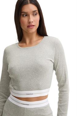 Calvin Klein Kadın Gri Logolu Crop Crew 000QS7217E