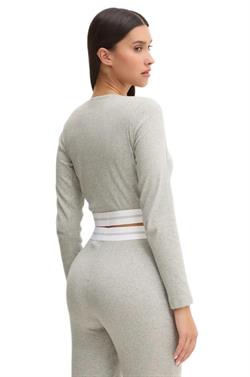 Calvin Klein Kadın Gri Logolu Crop Crew 000QS7217E