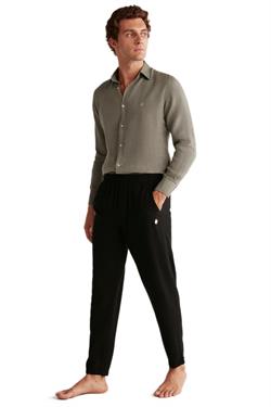 First Touch Erkek Siyah Keten Pantolon