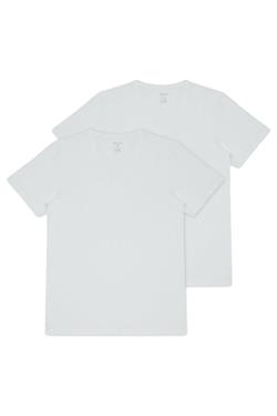 Kom Erkek Beyaz Enrico V Yaka Pamuk 2li Tshirt