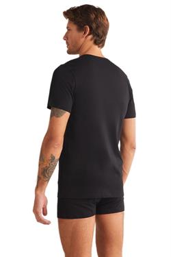 Kom Erkek Siyah Enrico V Yaka Pamuk 2li Tshirt