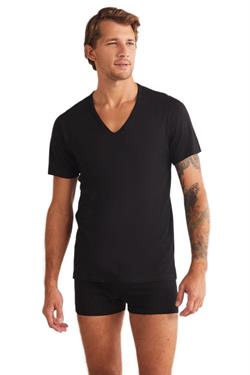 Kom Erkek Siyah Enrico V Yaka Pamuk 2li Tshirt