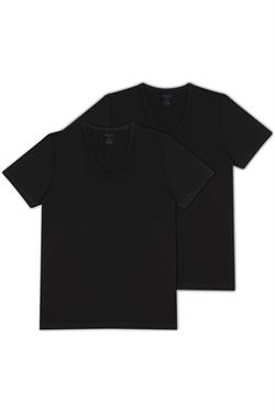 Kom Erkek Siyah Enrico V Yaka Pamuk 2li Tshirt