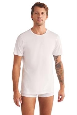 Kom Erkek Beyaz Hulio Bisiklet Yaka 2li Tshirt