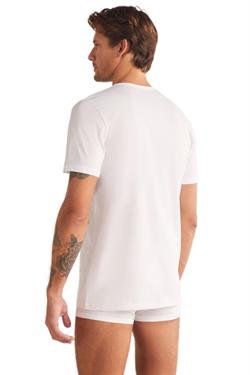 Kom Erkek Beyaz Hulio Bisiklet Yaka 2li Tshirt