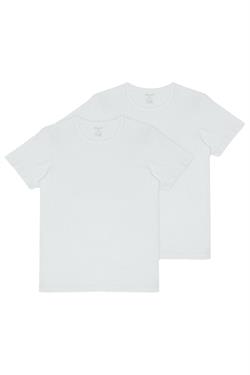 Kom Erkek Beyaz Hulio Bisiklet Yaka 2li Tshirt