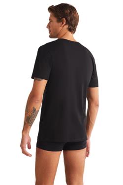 Kom Erkek Siyah Hulio Bisiklet Yaka 2li Tshirt