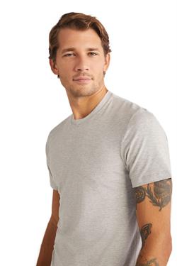 Kom Erkek Gri James Bisiklet Yaka 2li Tshirt