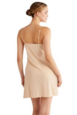 Kom Kadın Ten Petty Düz Yaka Kombinezon