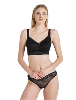 Magic Form Dantelli Balensiz Desteksiz Toparlayıcı Siyah Sütyen 1718