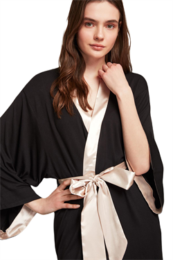 Penye Mood Kadın Siyah Sabahlık 2021