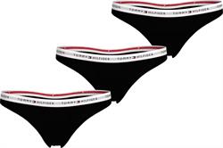 Tommy Hilfiger Kadın Siyah 3lü Tanga UW0UW05530