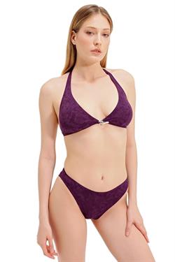 Zeki Aksesuarlı Mürdüm Bikini Takım