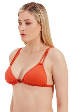Zeki Cam Aksesuar Detaylı Üçgen Bikini Üst