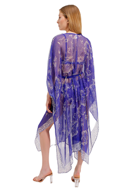 Zeki Desenli Mor Elbise 