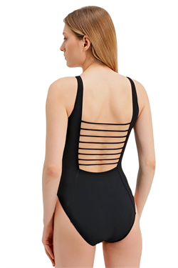 Zeki Göğüs Detaylı Siyah Mayo