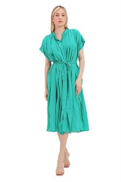 Zeki Kuşaklı Turkuaz Elbise 