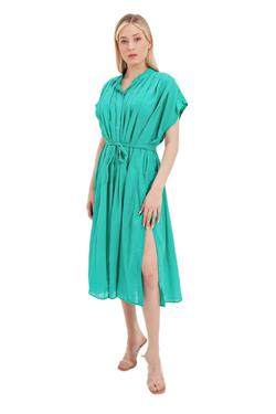 Zeki Kuşaklı Turkuaz Elbise 