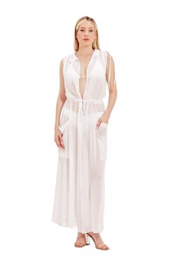 Zeki Şifon Beyaz Elbise 