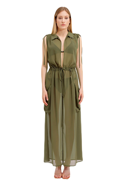 Zeki Şifon Yeşil Elbise 