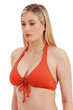 Zeki Turuncu Önü Büzgülü Bikini Üst 