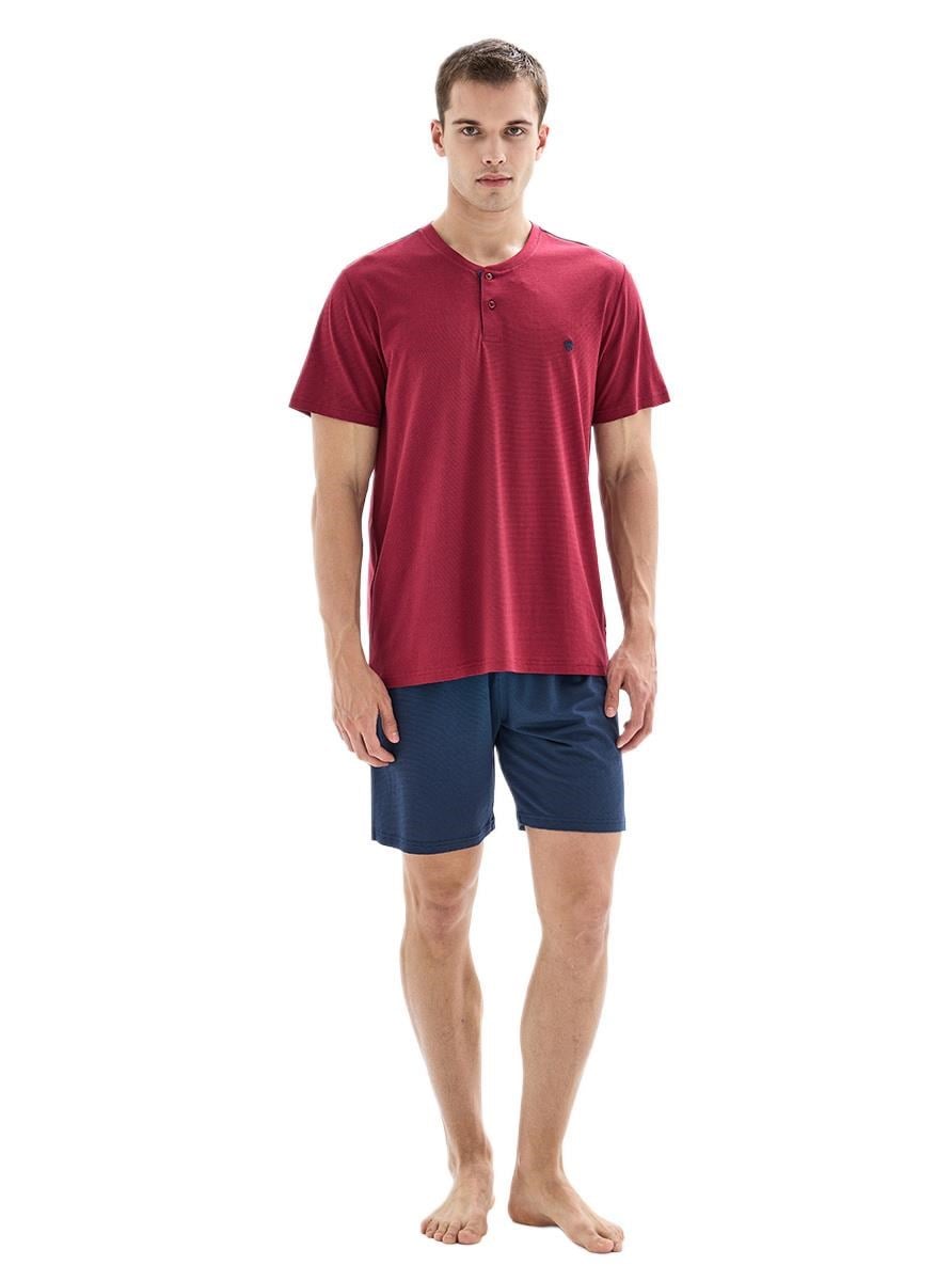 Blackspade Erkek Kırmızı Kısa Kol 3'lü Pijama Takımı 40878