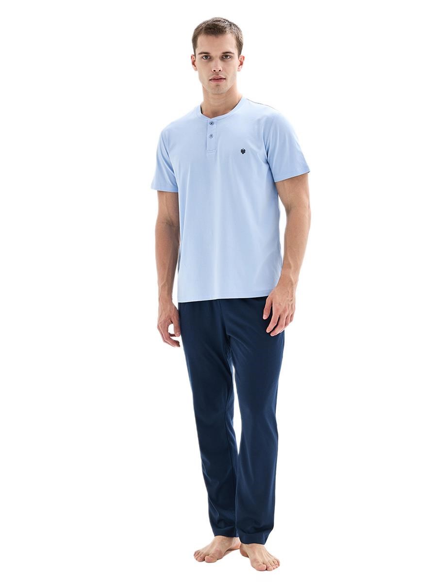 Blackspade Erkek Mavi Kısa Kol Pijama Takımı 40897