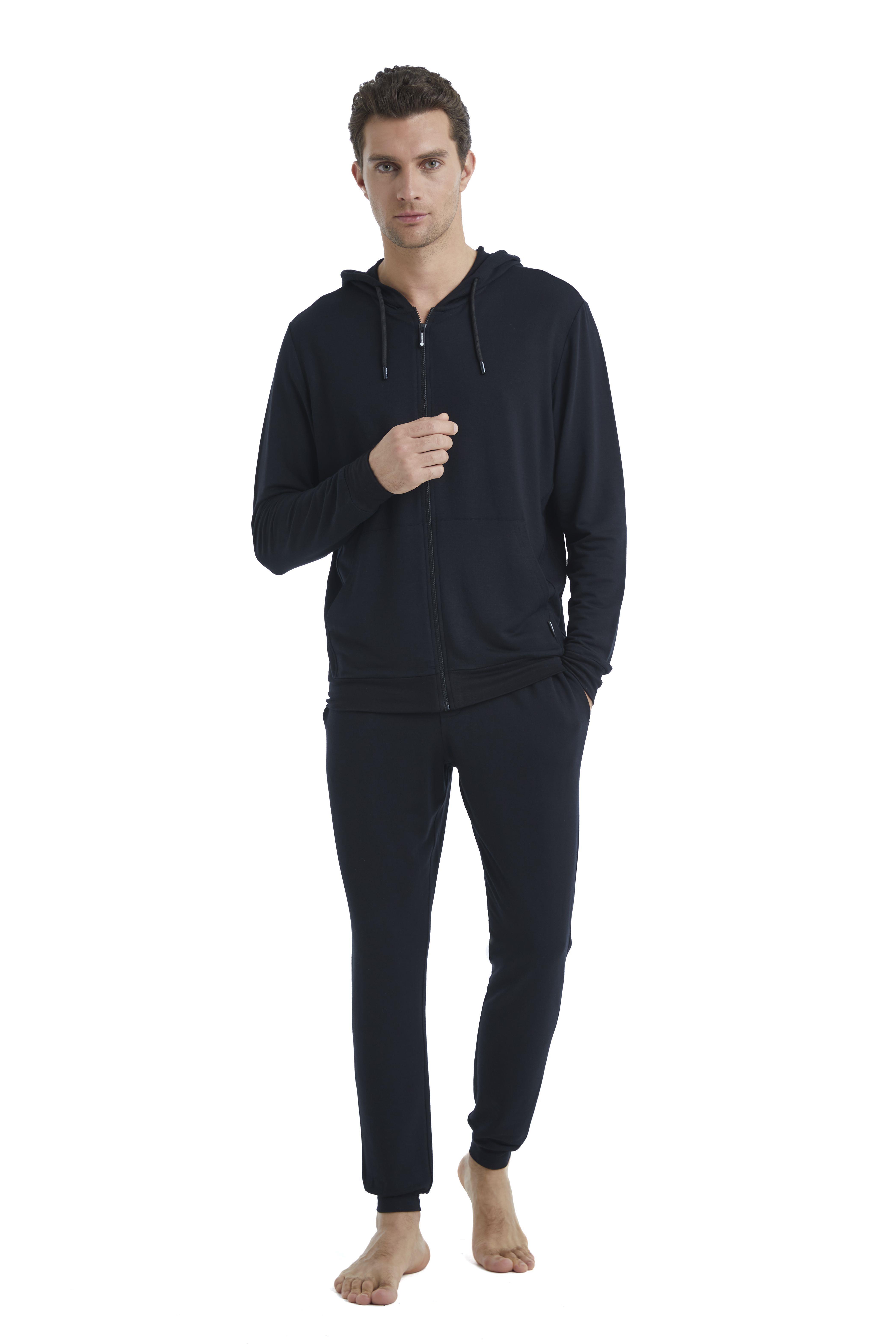 Blackspade Erkek Siyah Fermuarlı Kapüşonlu Sweatshirt 40533 