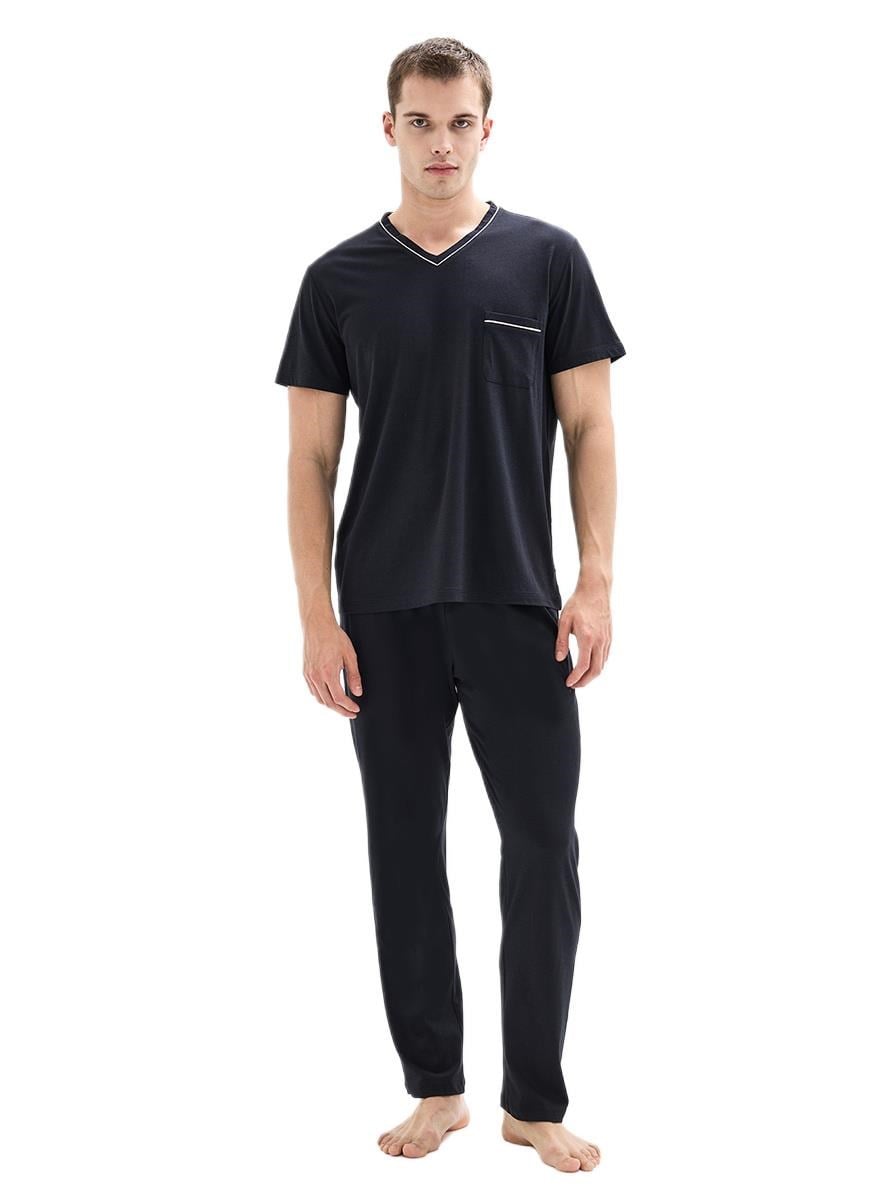 Blackspade Erkek Siyah Kısa Kol 3'lü Pijama Takımı 40871