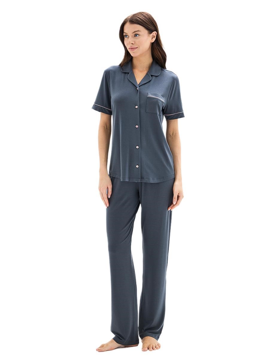 Blackspade Kadın Antrasit Kısa Kol Pijama Takımı 52084