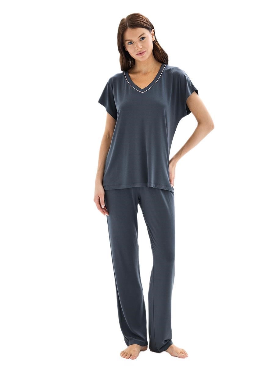 Blackspade Kadın Antrasit Kısa Kol Pijama Takımı 52085
