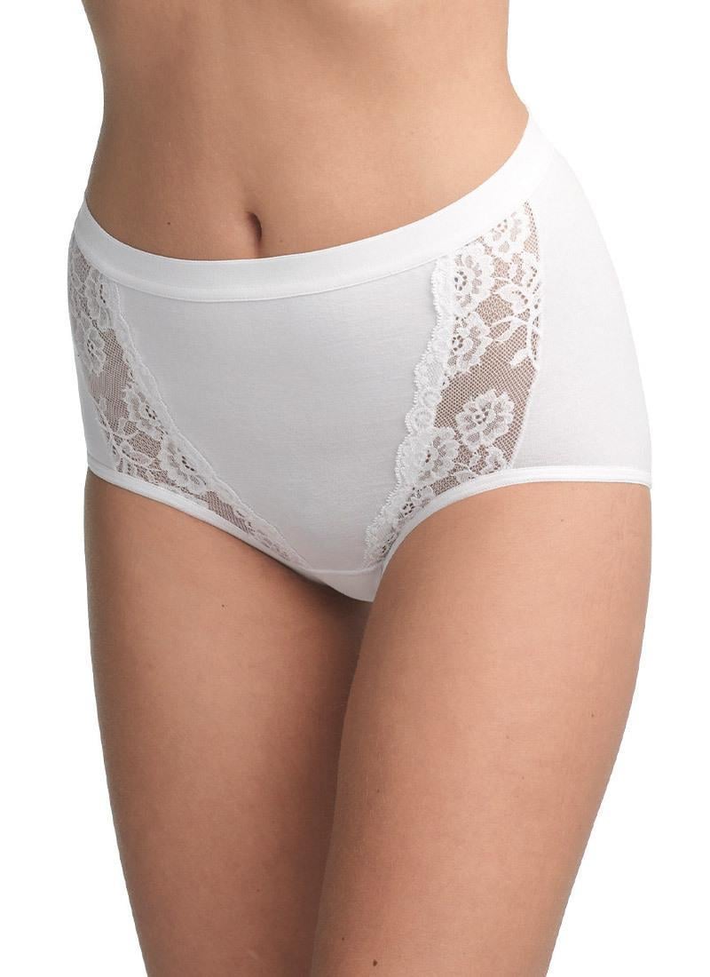 Blackspade Kadın Beyaz Büyük Beden Dantelli Slip Külot 1316