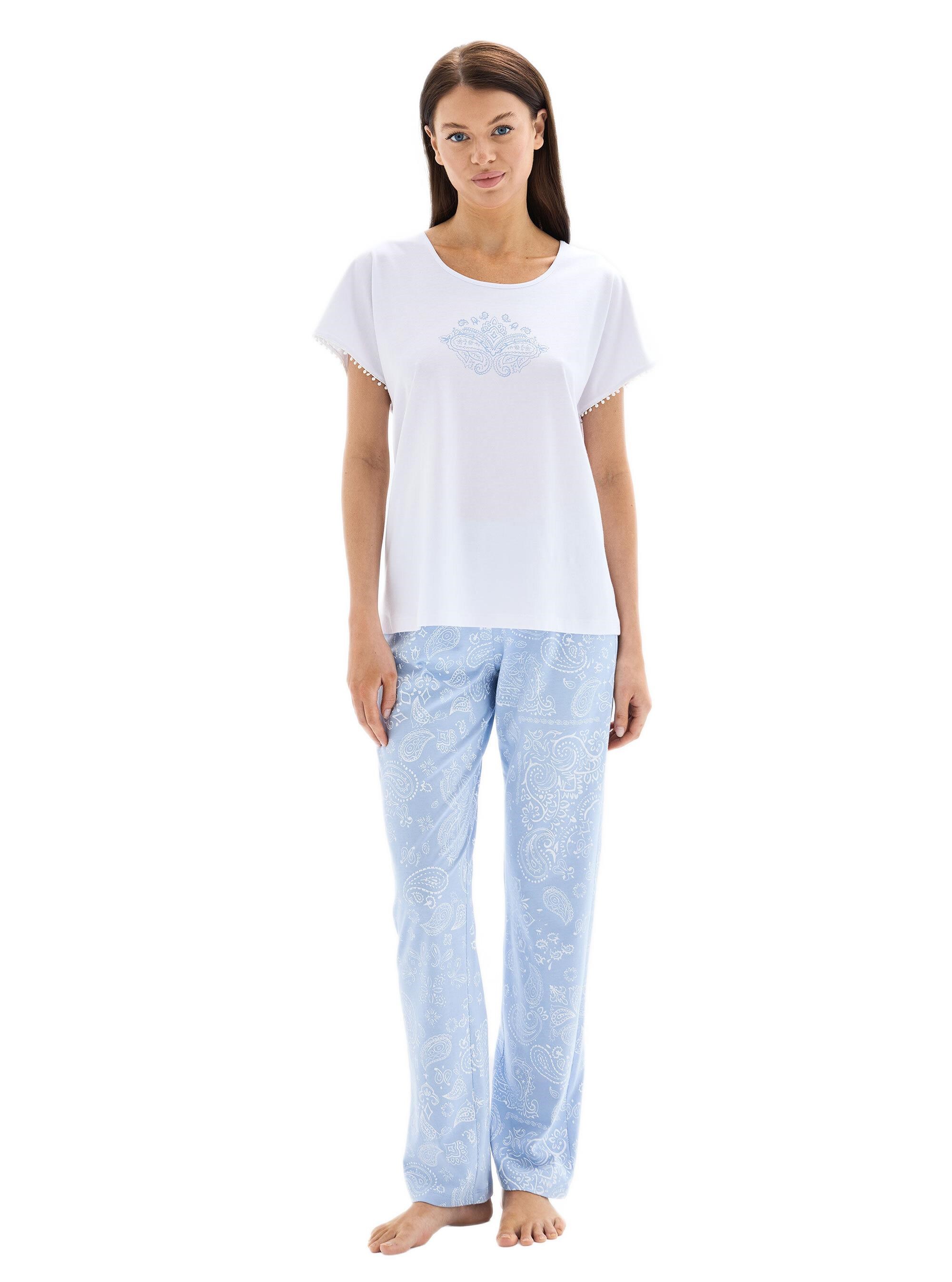 Blackspade Kadın Beyaz Kısa Kol Pijama Takımı 52027