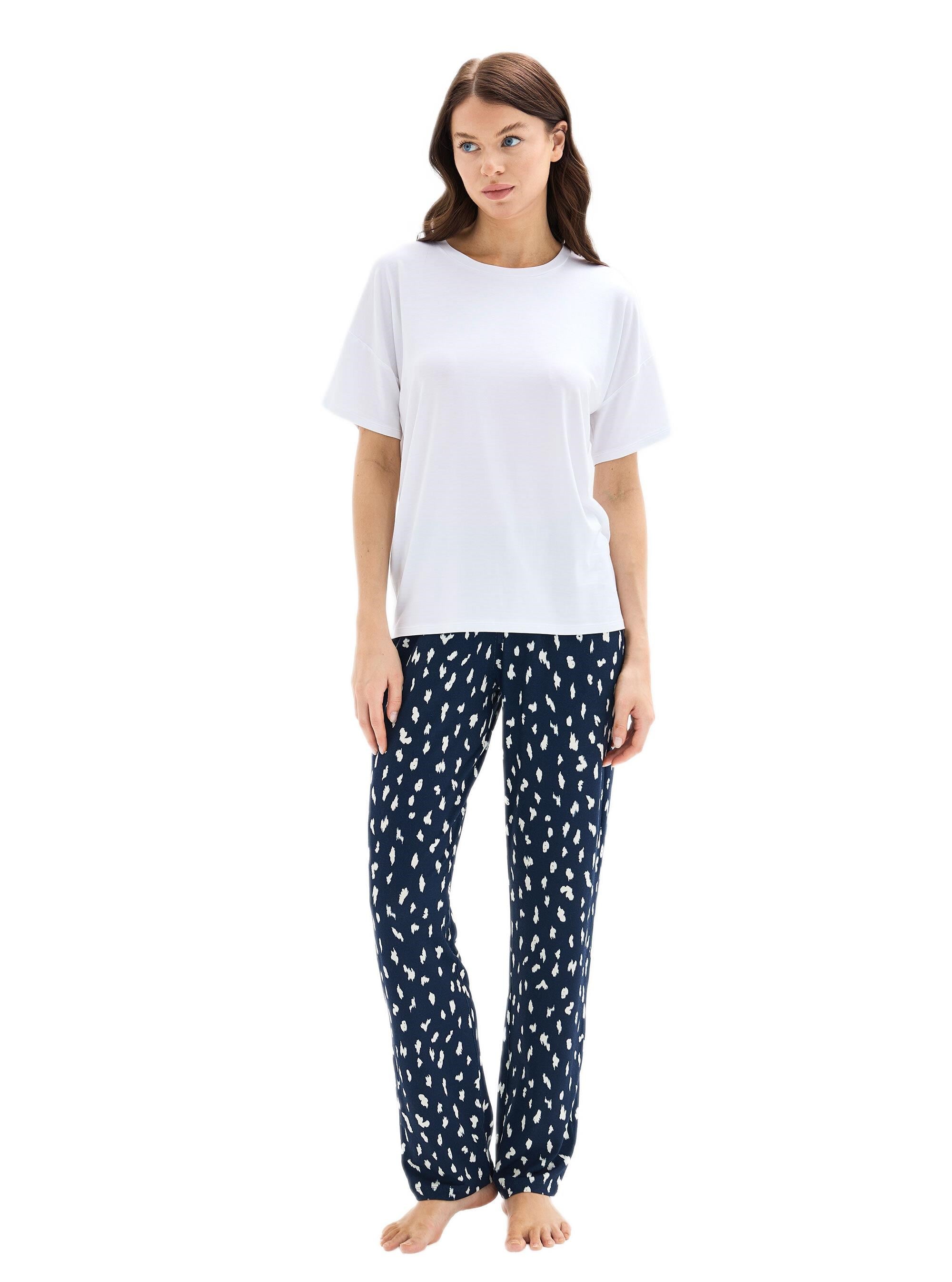 Blackspade Kadın Beyaz Kısa Kol Pijama Takımı 52077